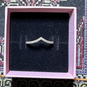 Pandora Gold Sparking WishBone Ring